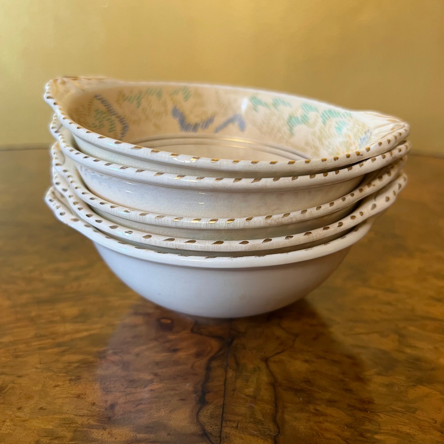 Vintage Burleigh Ware Tudor Bowls Set Of Five