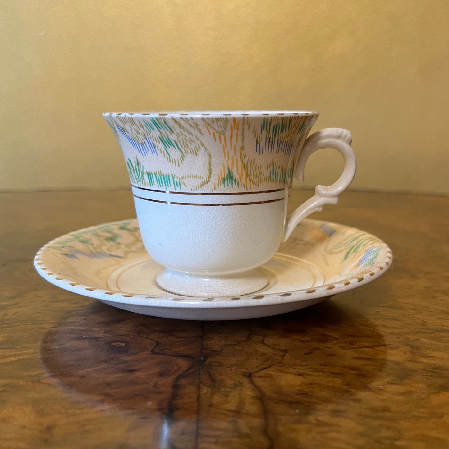 Vintage Burleigh Ware Tudor Tea Cup And Saucer