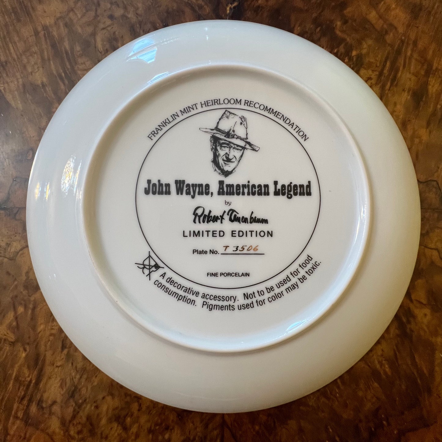 John Wayne American Legend Collector Plate