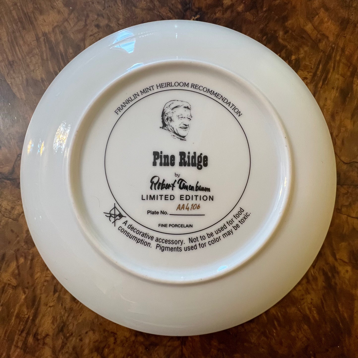 John Wayne Pine Ridge Collector Plate