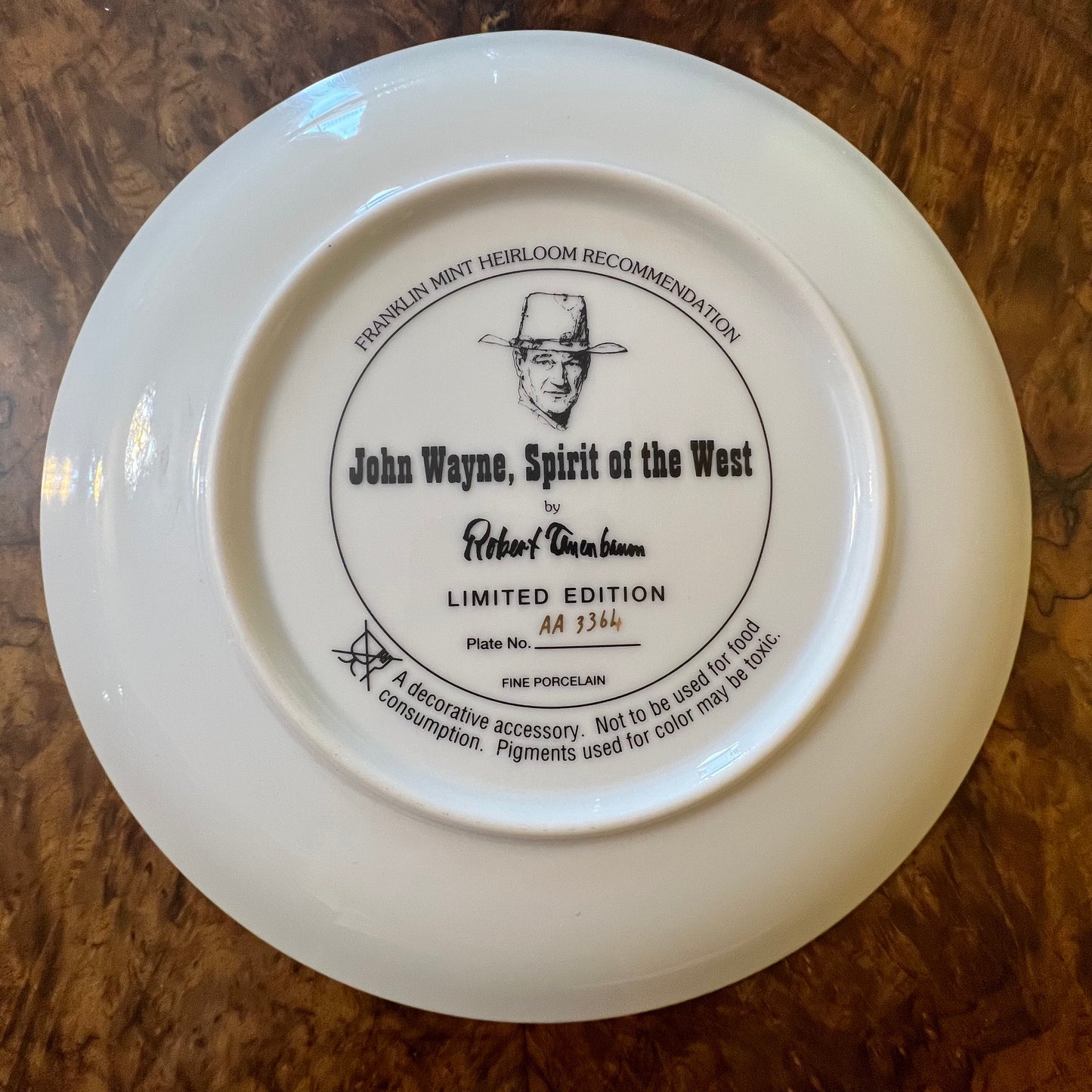 John Wayne Spirit Of The West Collector Plate