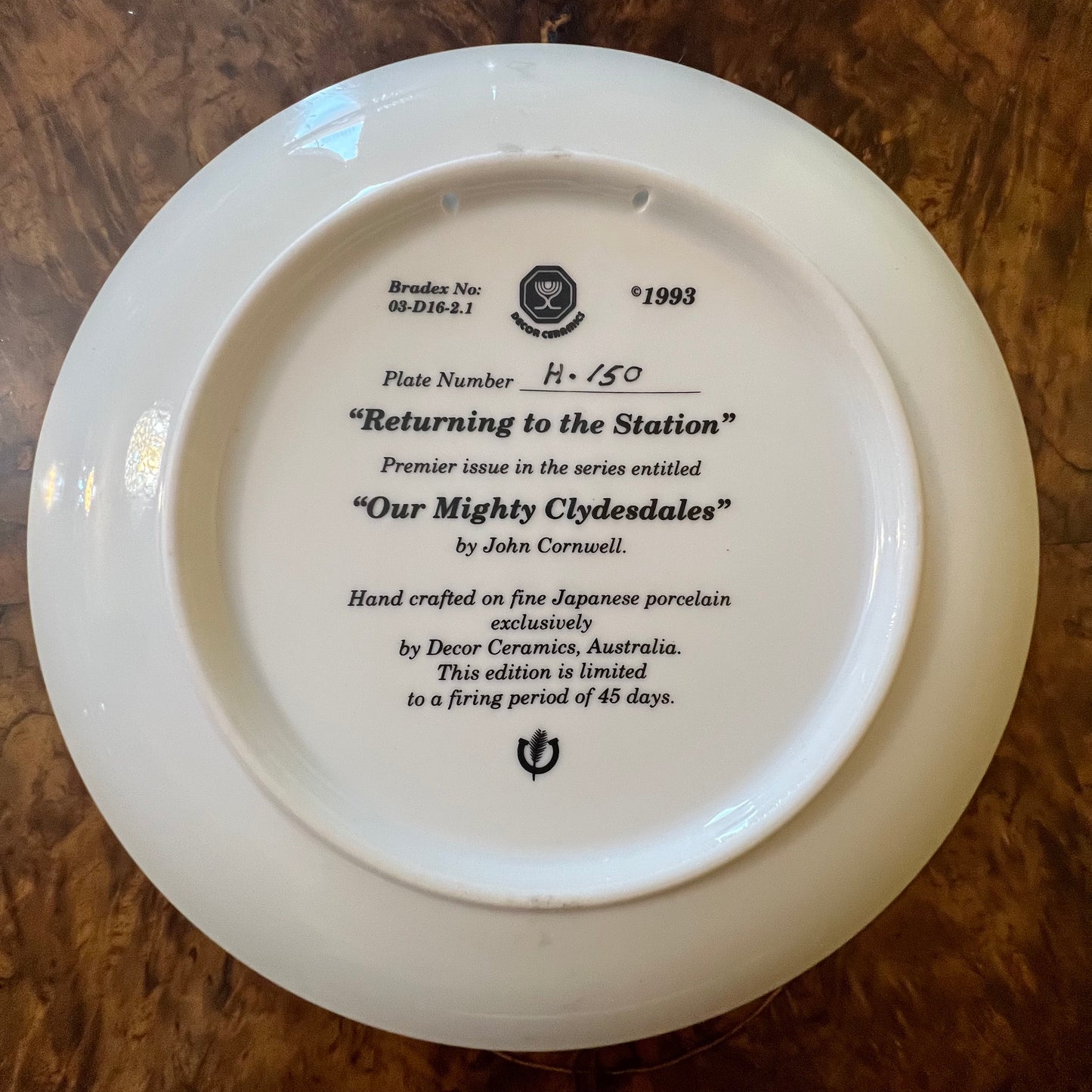 Clydesdale Returning To The Station Collectors Plate