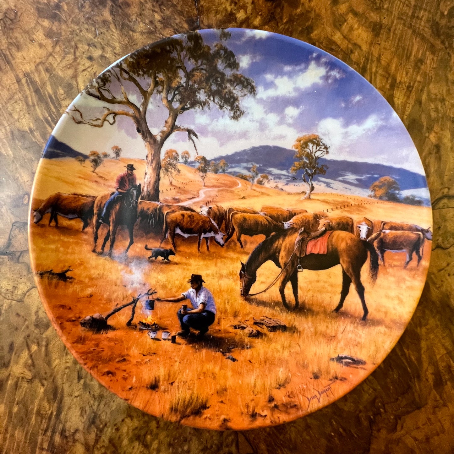 Bendigo Pottery Cattle Droving Collectors Plate