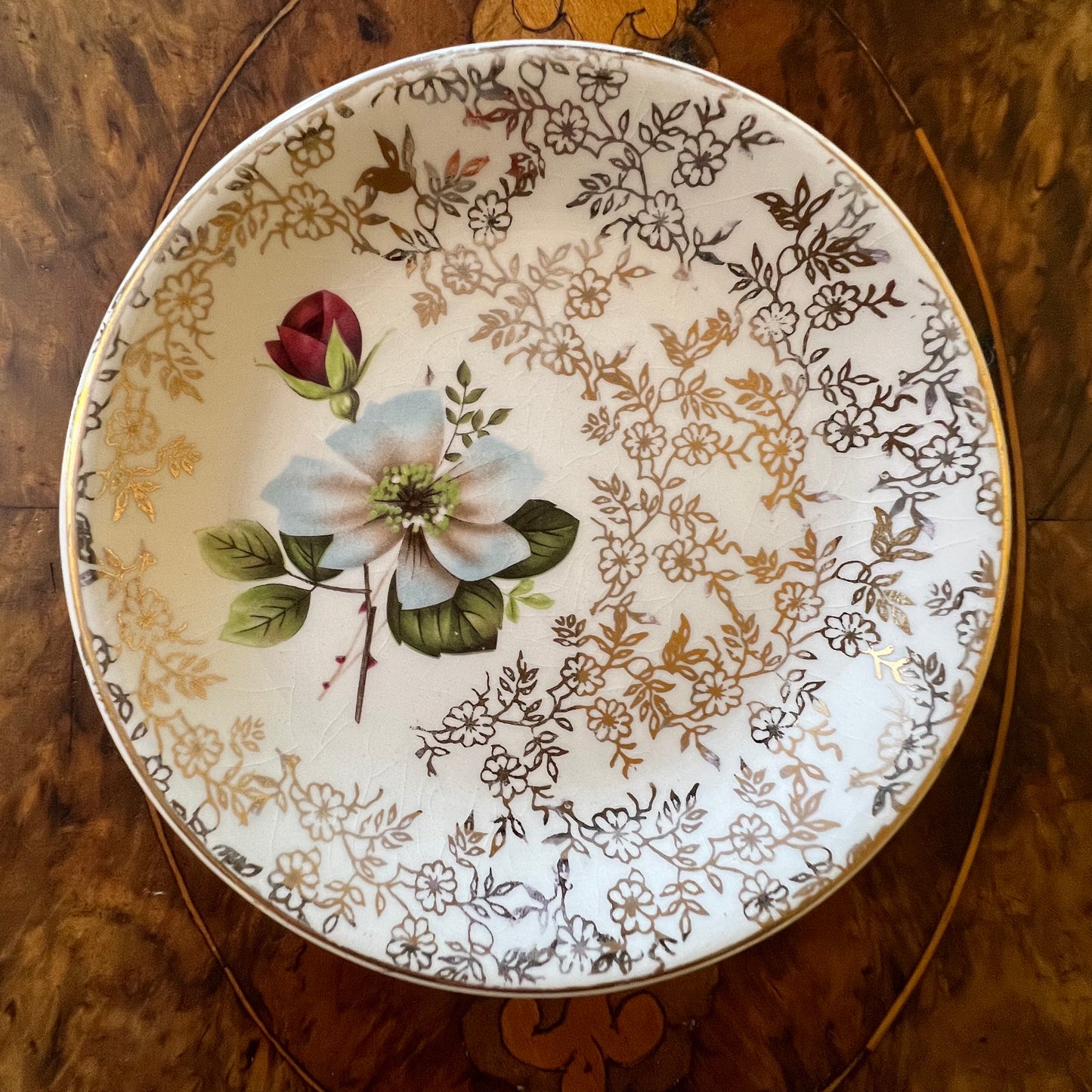 Vintage Wood & Sons Ironstone Floral Dish