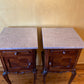 Antique French Louise XV Walnut Bed Side Tables Pairs