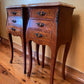Antique French Marble Top Three Drawer Tables