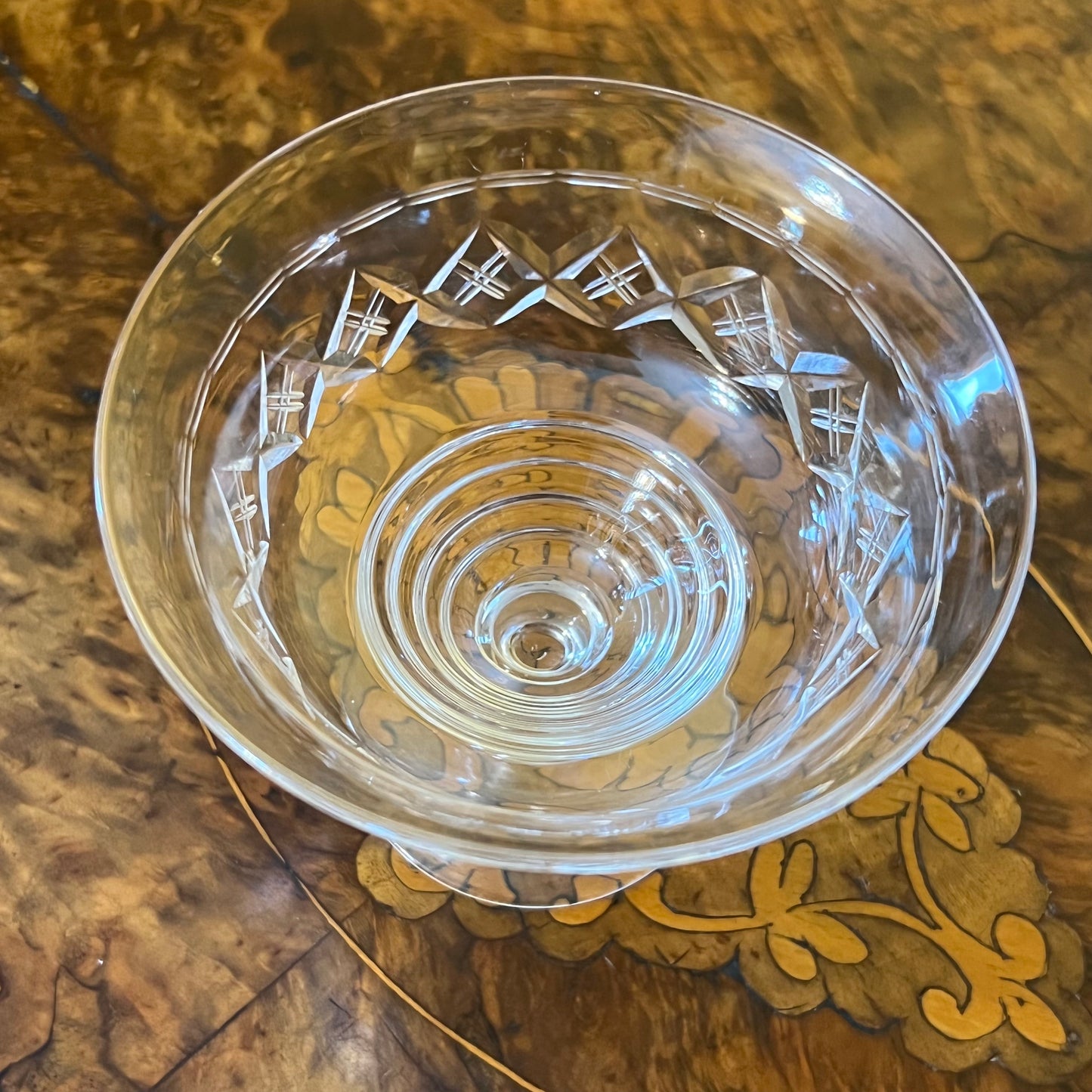 Vintage Crystal Desert Bowl Glass