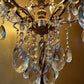 Vintage Brass Crystal Crown & Cherubs Floor Lamp