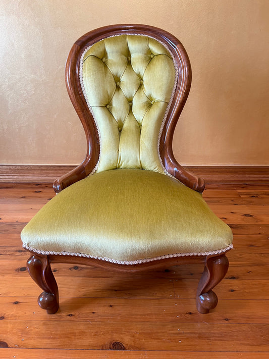 Vintage Gold Velvet Grandmother Chair