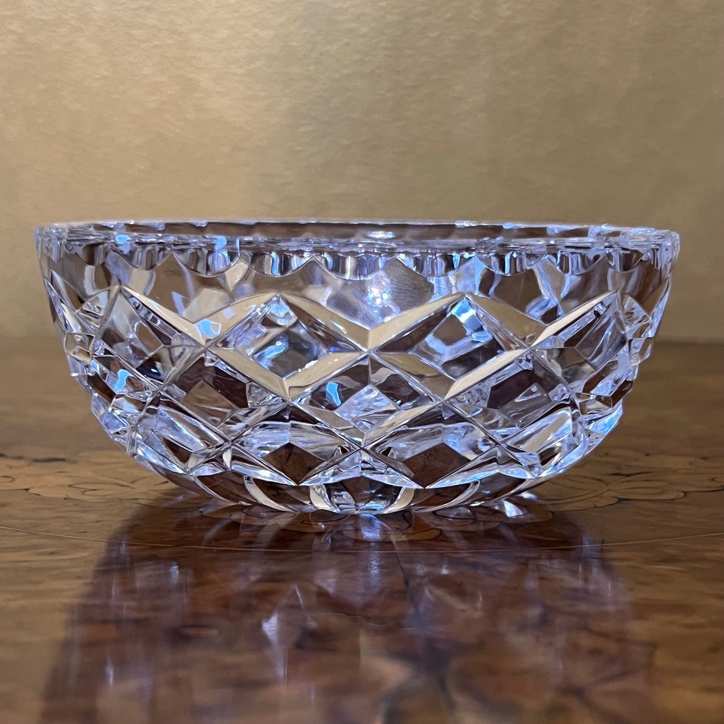 Vintage Crystal Diamond Cut Design Bowl