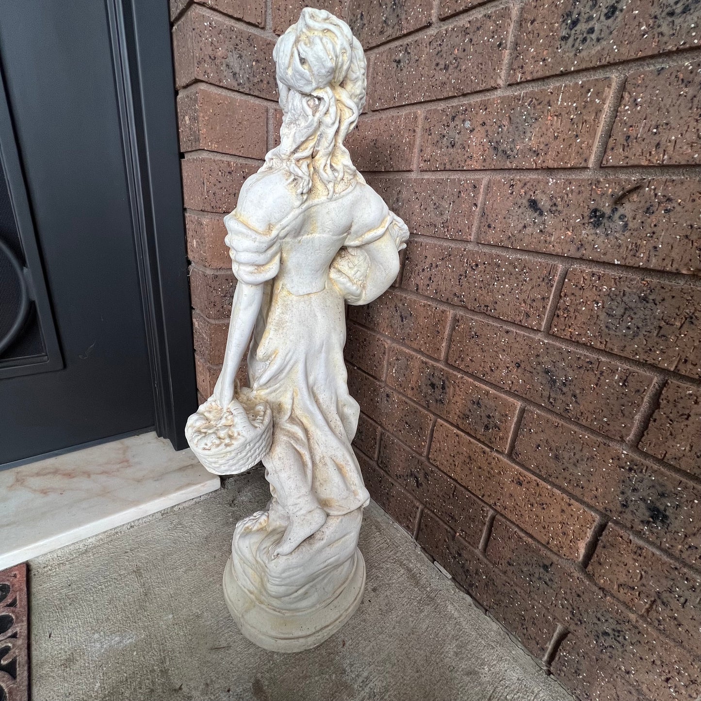 Vintage Garden Lady Cement Statue