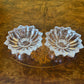 Vintage Flat Glass Candle Holder Pair