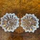 Vintage Flat Glass Candle Holder Pair