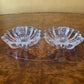 Vintage Flat Glass Candle Holder Pair