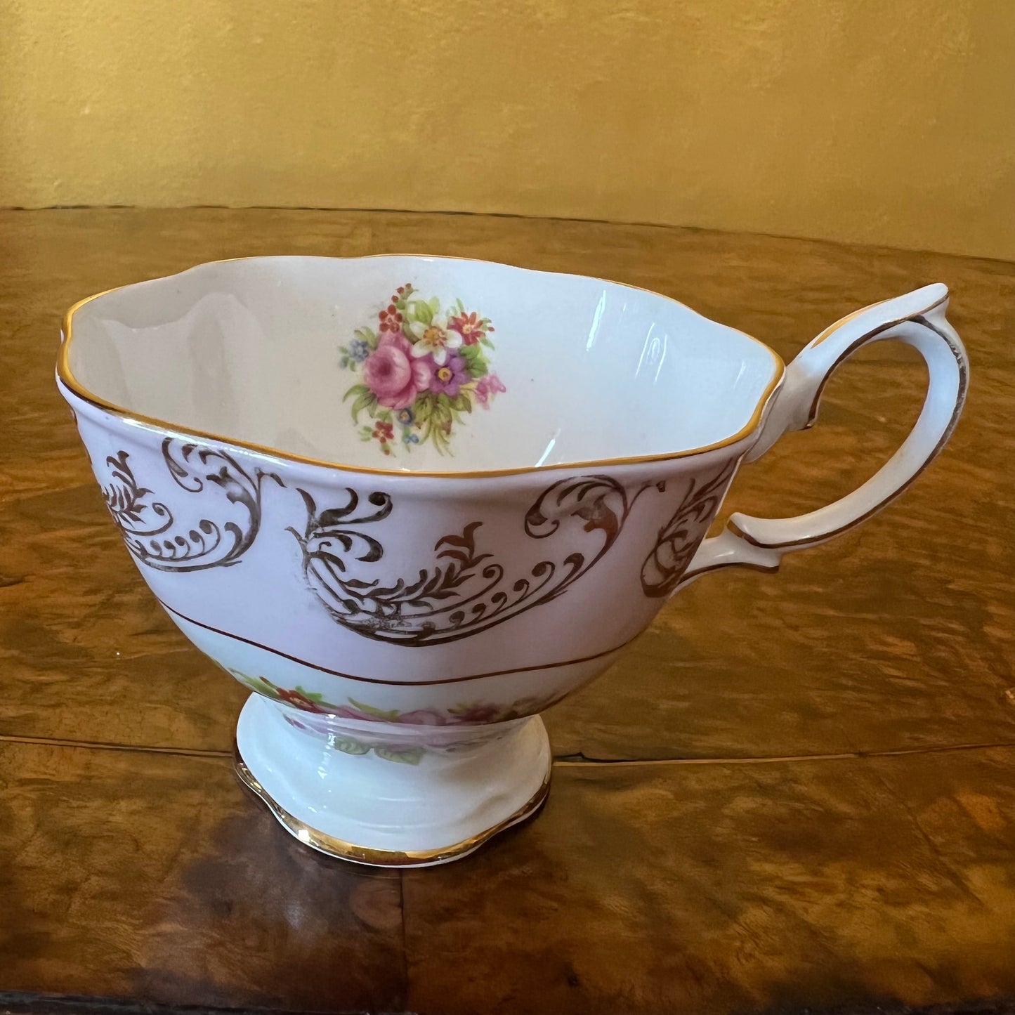 Royal Albert Pink & Gold Tea Cup Trio Set