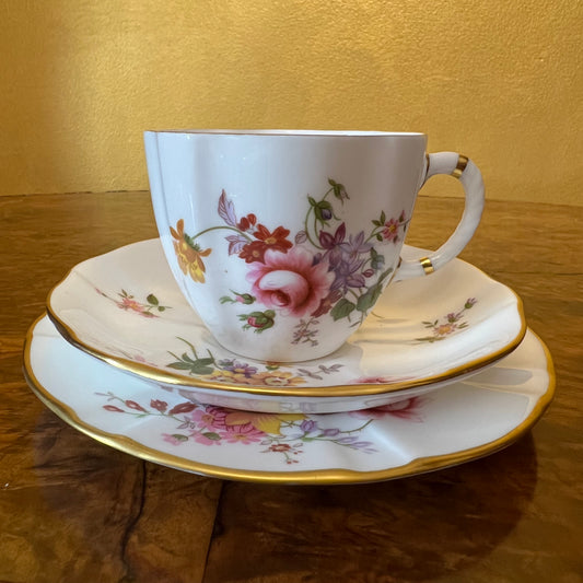 Vintage Crown Derby Derby Posies Tea Cup Trio Set