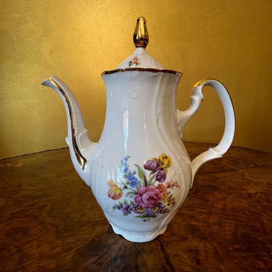 Vintage LC Bernadotte Floral Gold Trim Coffe Pot