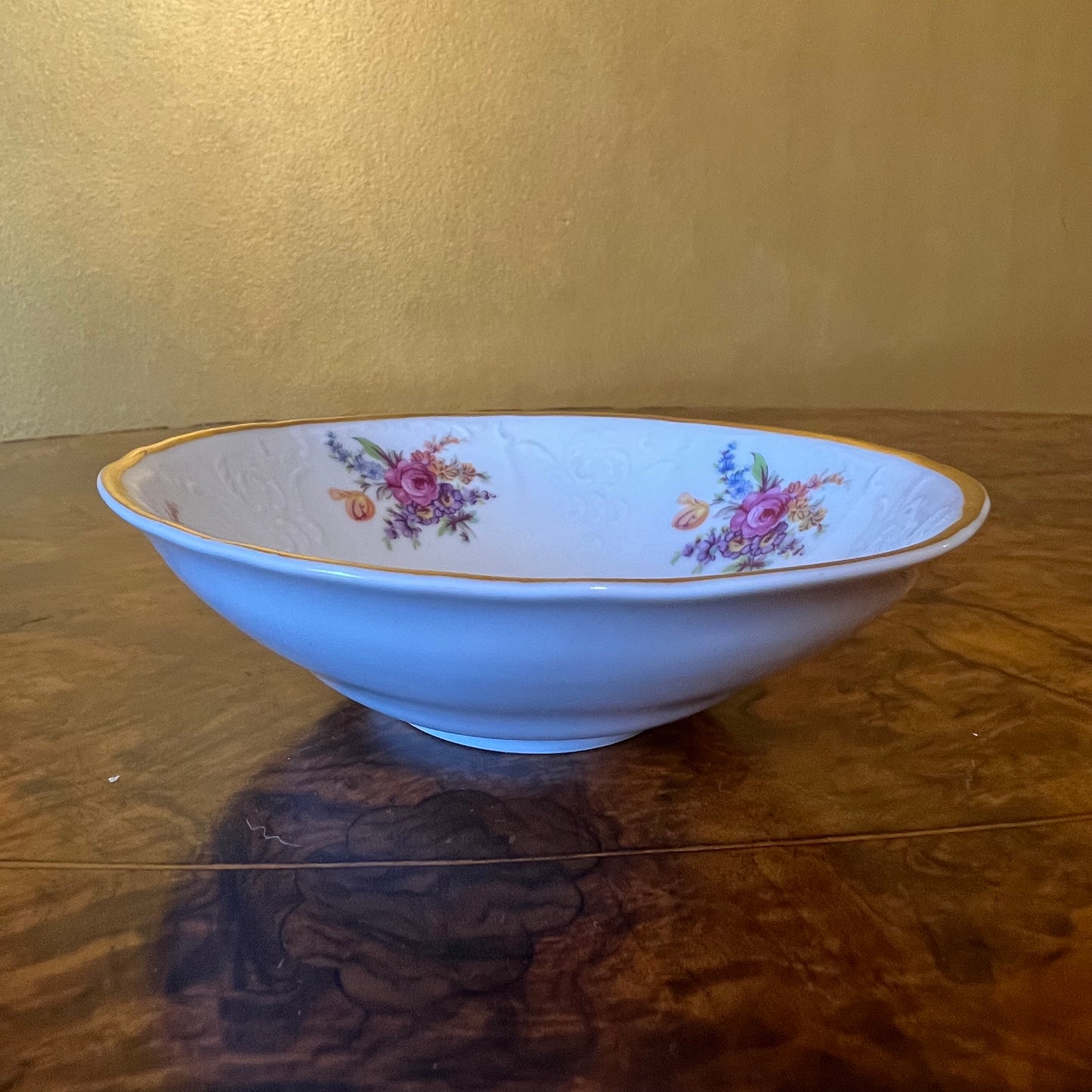 Vintage LC Bernadotte Floral Gold Trim Desert Bowl Replacement