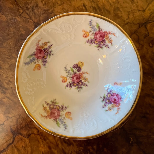 Vintage LC Bernadotte Floral Gold Trim Desert Bowl Replacement