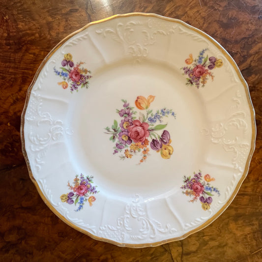 Vintage LC Bernadotte Floral Gold Trim Dinner Plate Replacement