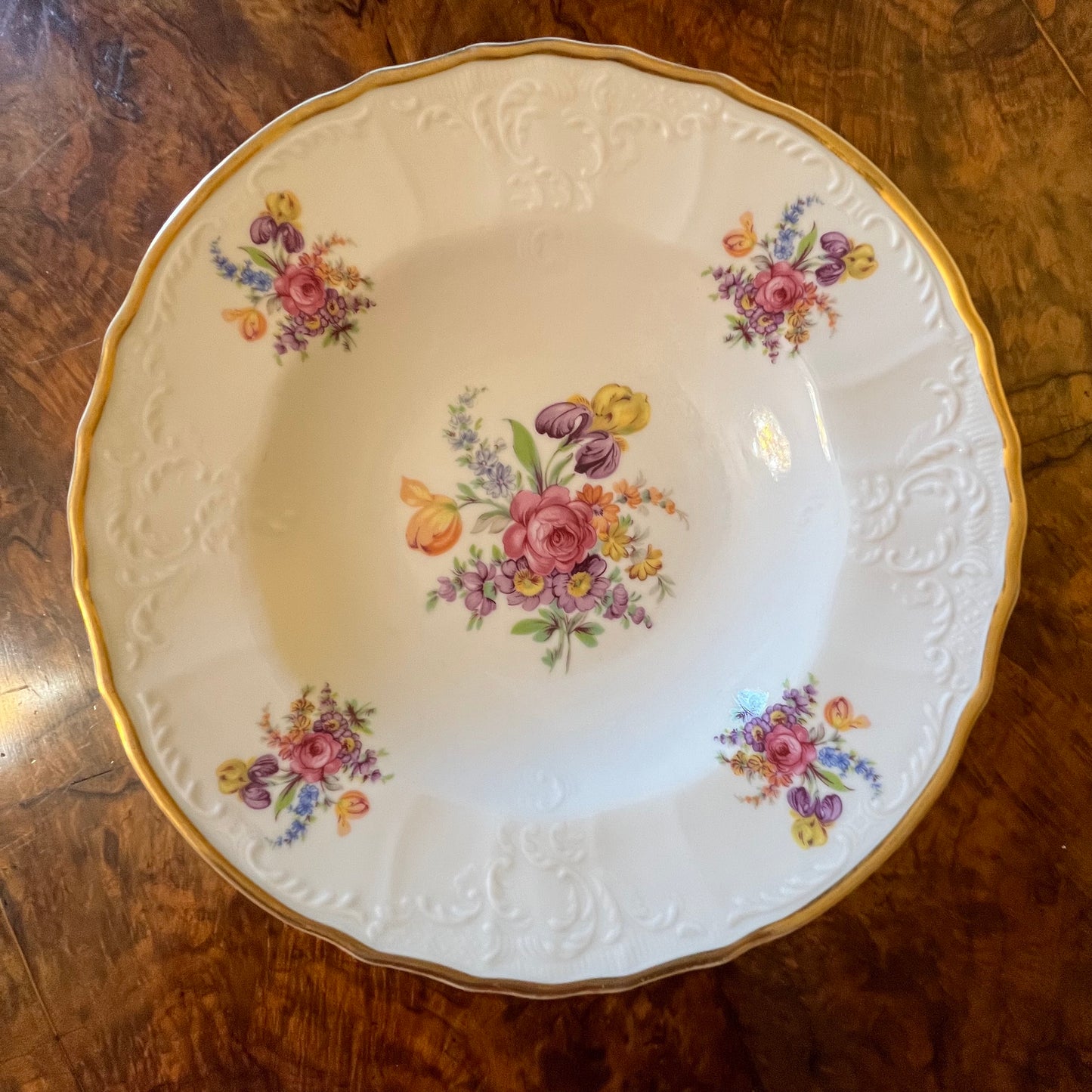 Vintage LC Bernadotte Floral Gold Trim Soup Bowl Replacement