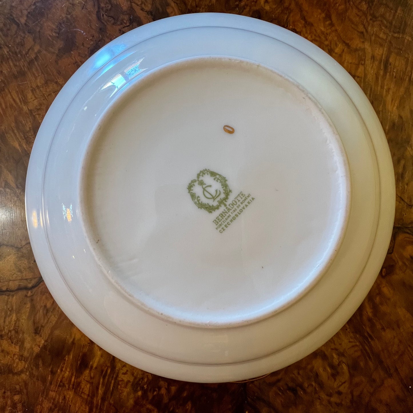 Vintage LC Bernadotte Floral Gold Trim Serving Bowl