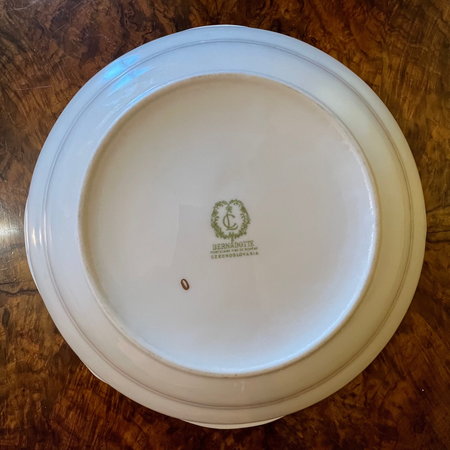 Vintage LC Bernadotte Floral Gold Trim Large Serving Bowl