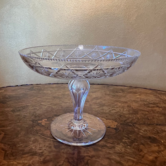 Vintage Crystal Shallow Display Bowl