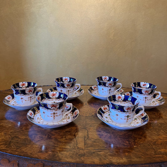 Antique Stanley China City Tea Cup & Saucer Set Of Six