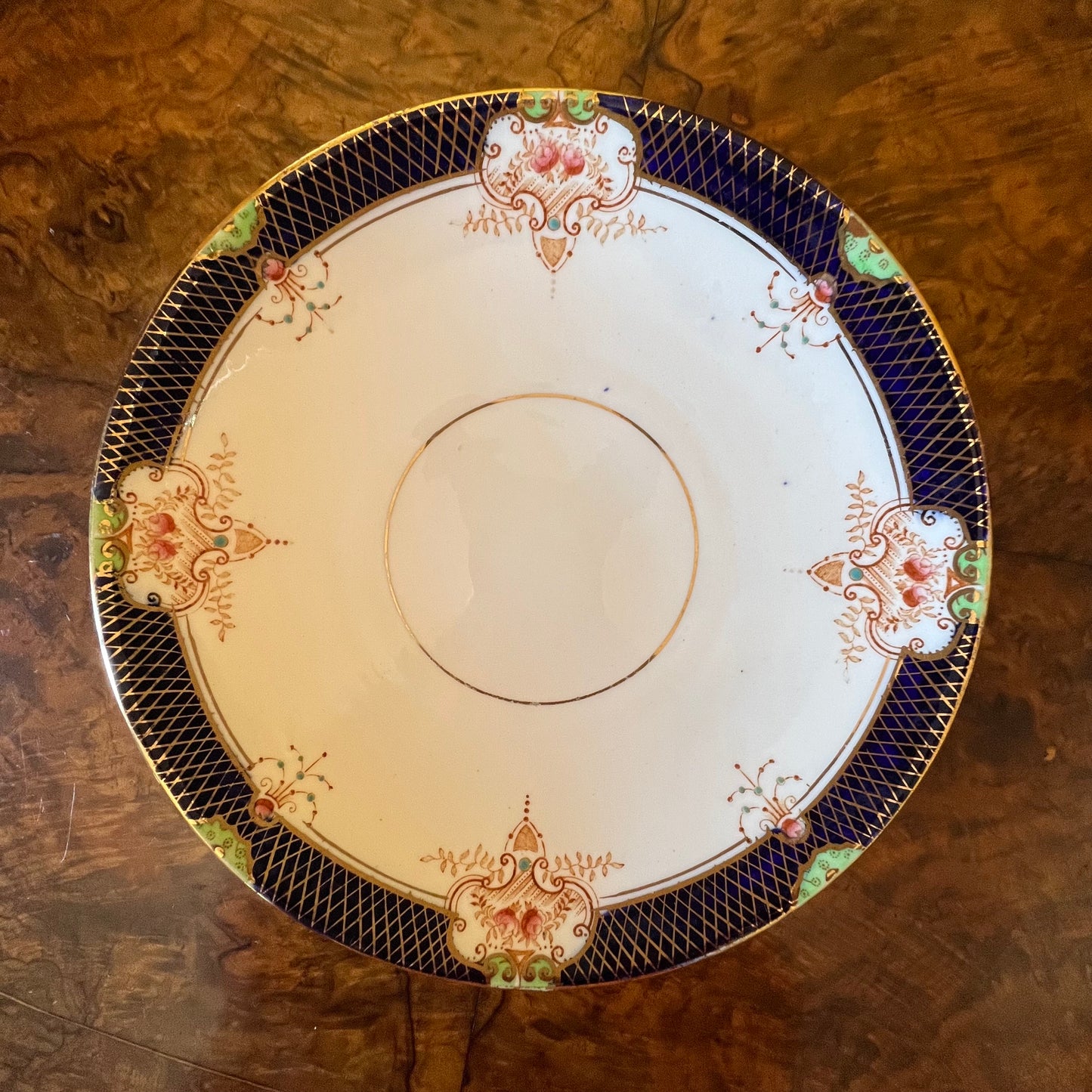 Vintage Tea Cup Trio Set With Cake Plate