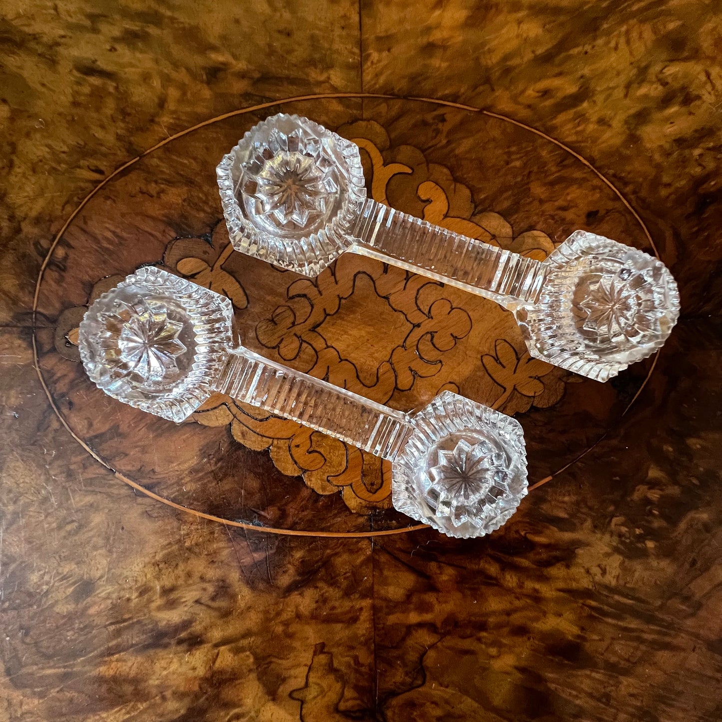 Vintage Glass Knife Rest Pair Antiques Yeah