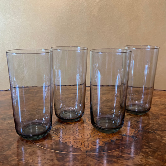 Smokey Grey Tall Glasses Set Of Four