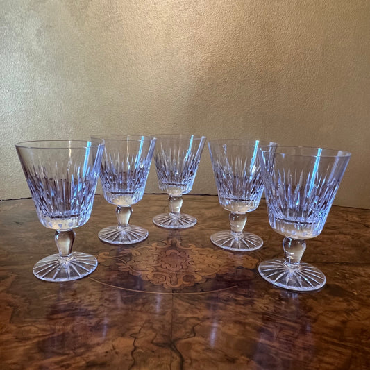 Vintage Crystal Cut Water Glasses Set Of Five