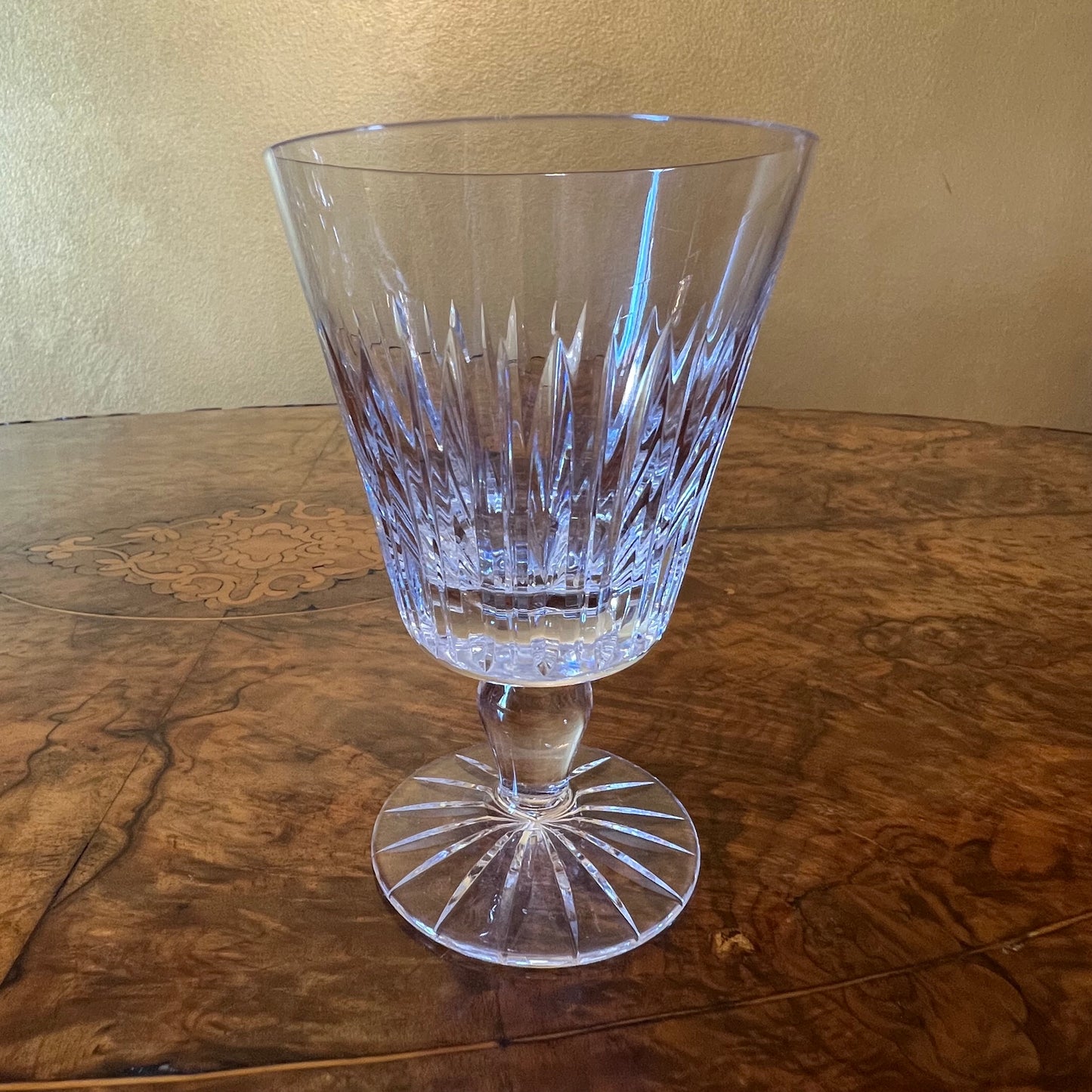 Vintage Crystal Cut Water Glasses Set Of Five