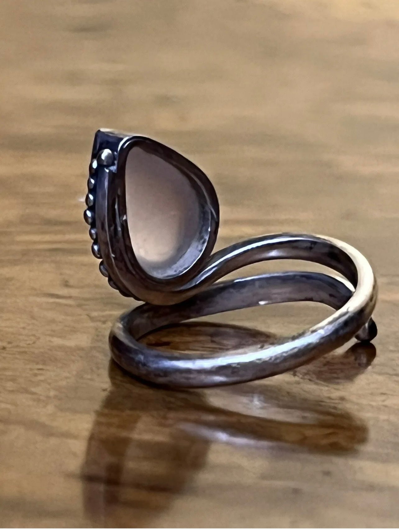 Vintage Rose Quartz Sterling Silver Ring