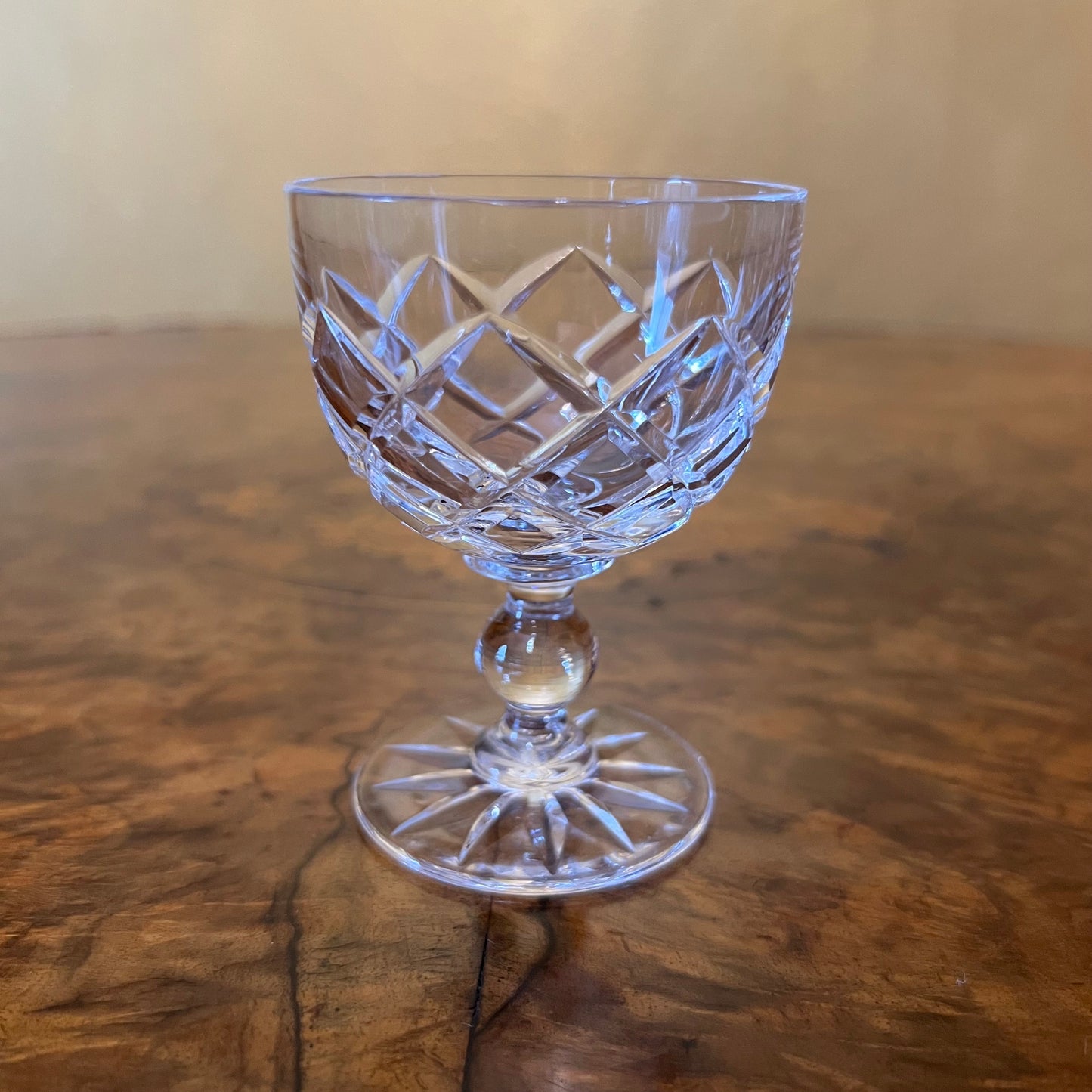 Vintage Crystal Port Glasses Set Of Three