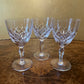 Vintage Crystal Cut Wine Glasses Set Of Three