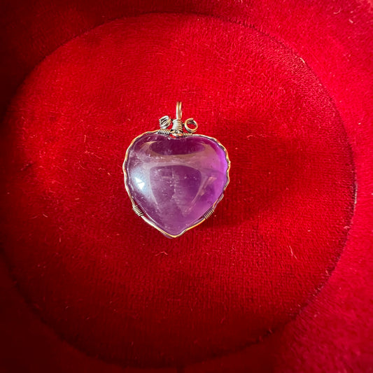 Vintage Heart Shape Amethyst Pendant