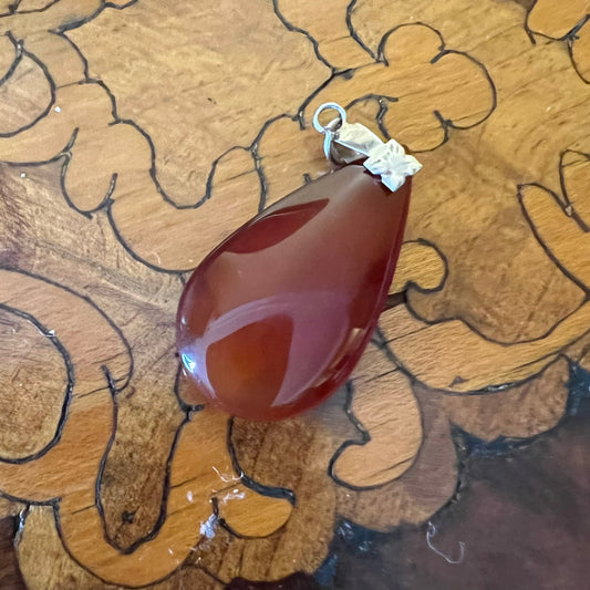 Vintage Agate Pear Shape Pendant