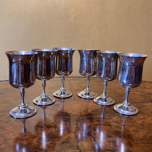 Silver Plated Goblets Set Of Six