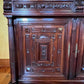 Antique French Sideboard Walnut & Marble Top Cabinet