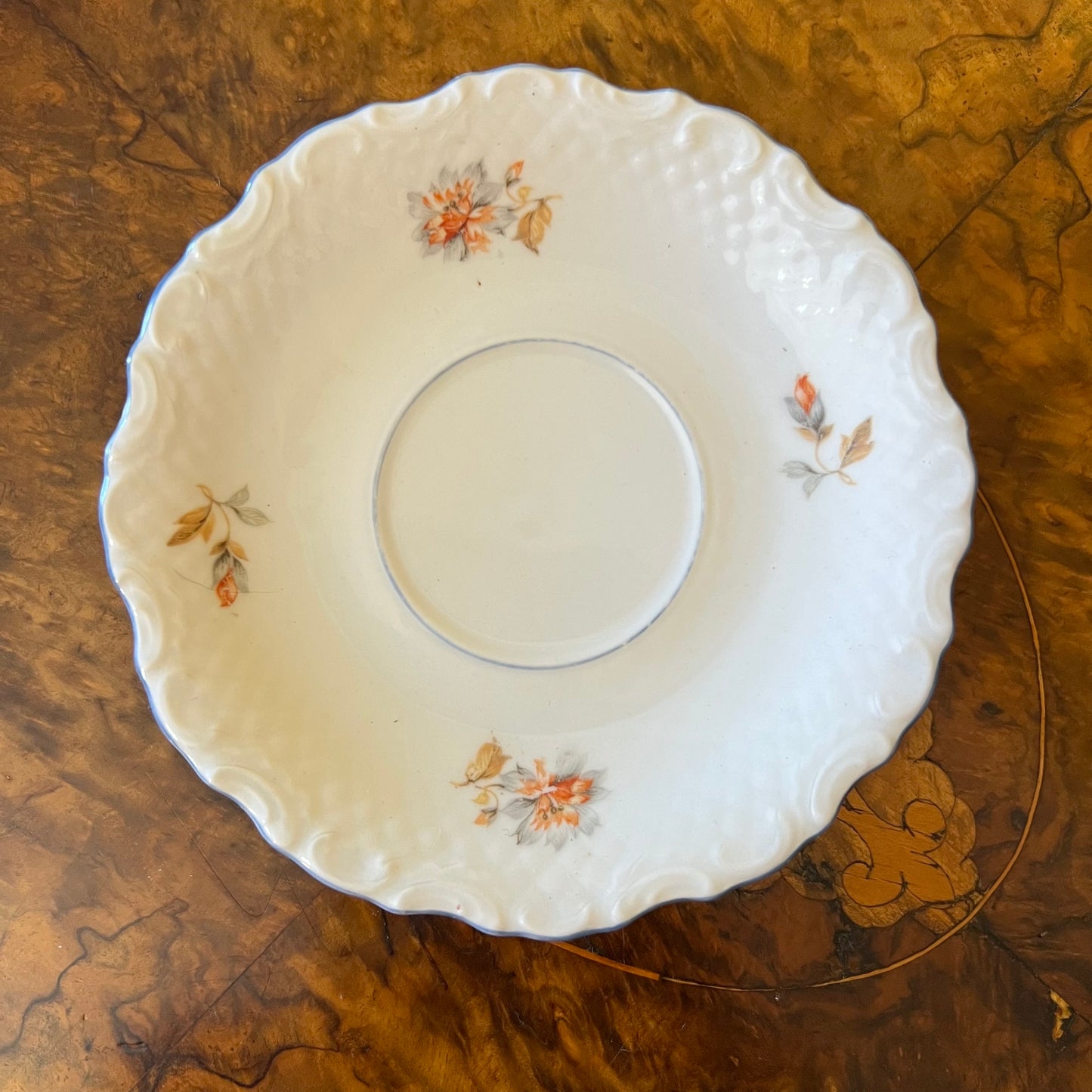 Bavarian Schumann Orange Floral Tea Cup Trio Set