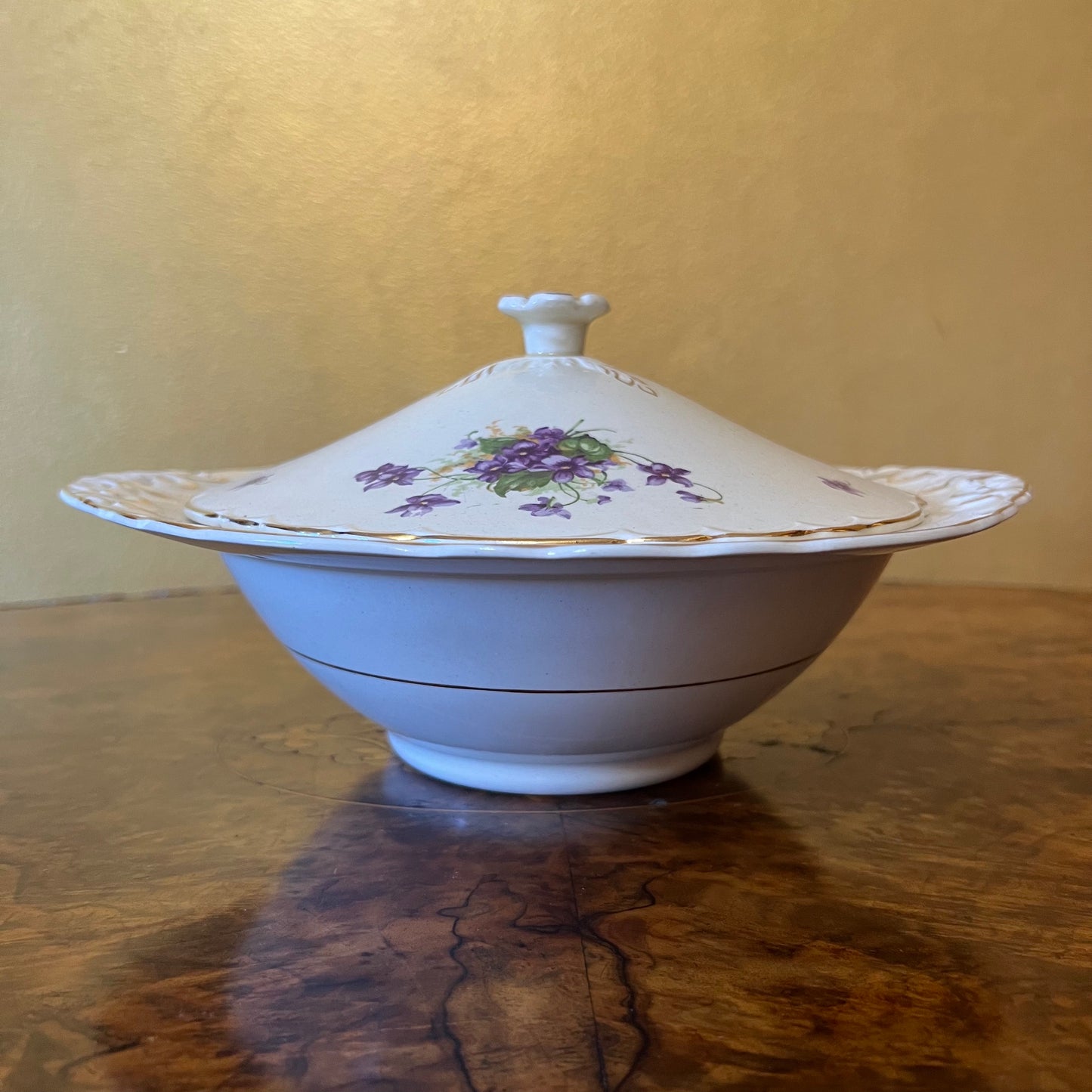 Vintage Royal Staffordshire Honeyglaze Violets Serving Bowl