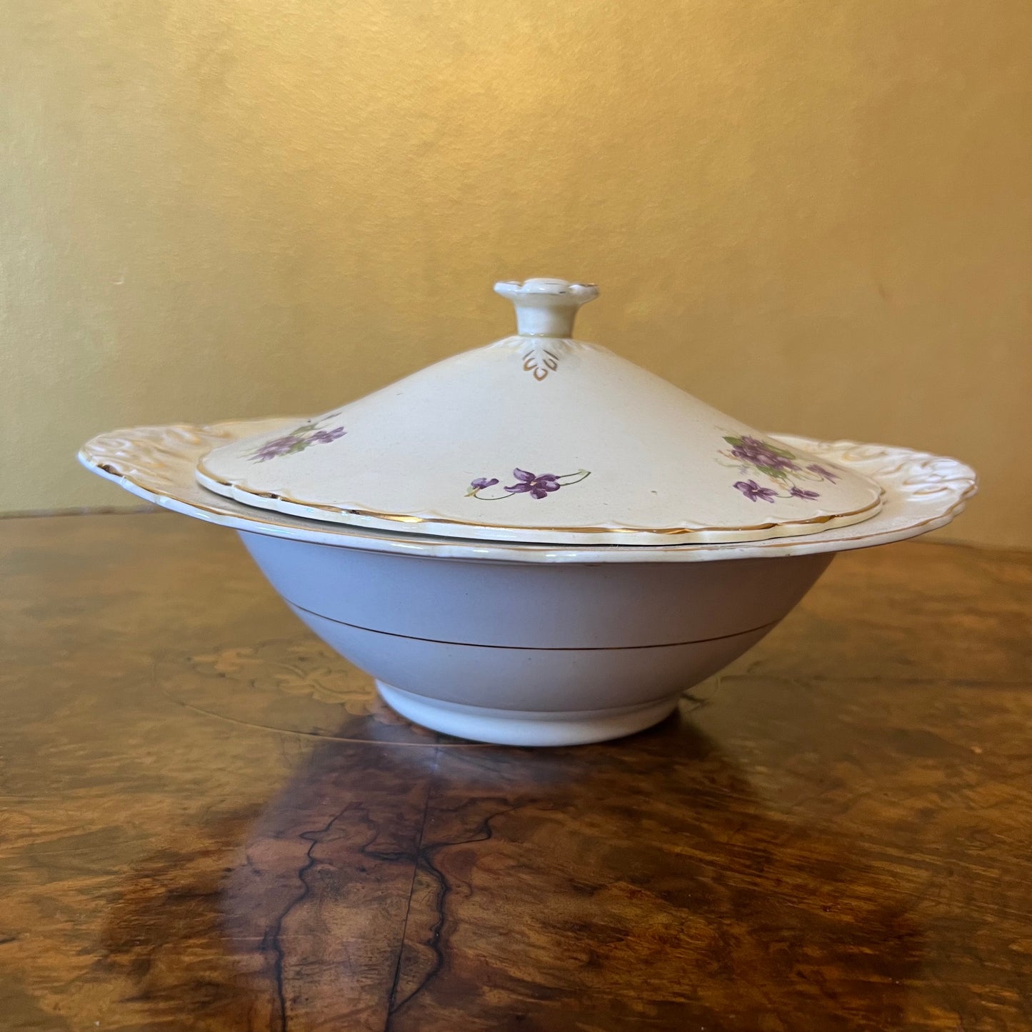 Vintage Royal Staffordshire Honeyglaze Violets Serving Bowl