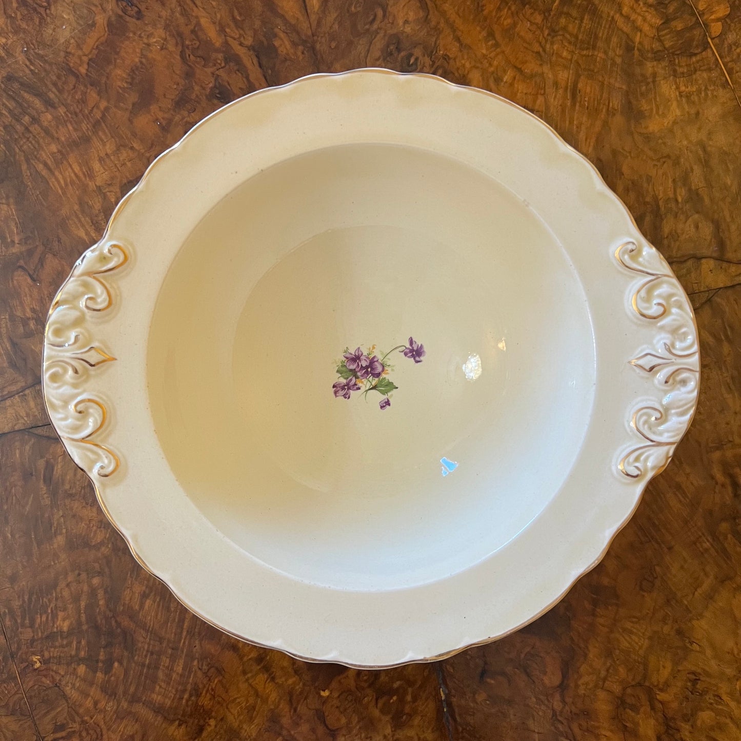 Vintage Royal Staffordshire Honeyglaze Violets Serving Bowl