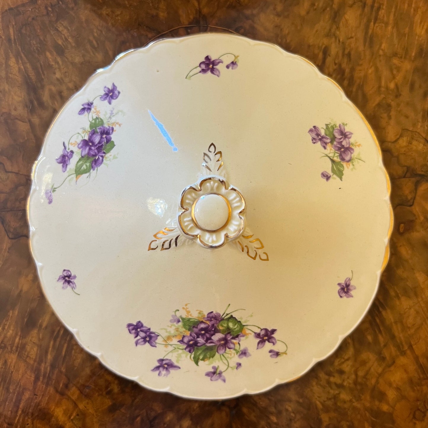 Vintage Royal Staffordshire Honeyglaze Violets Serving Bowl