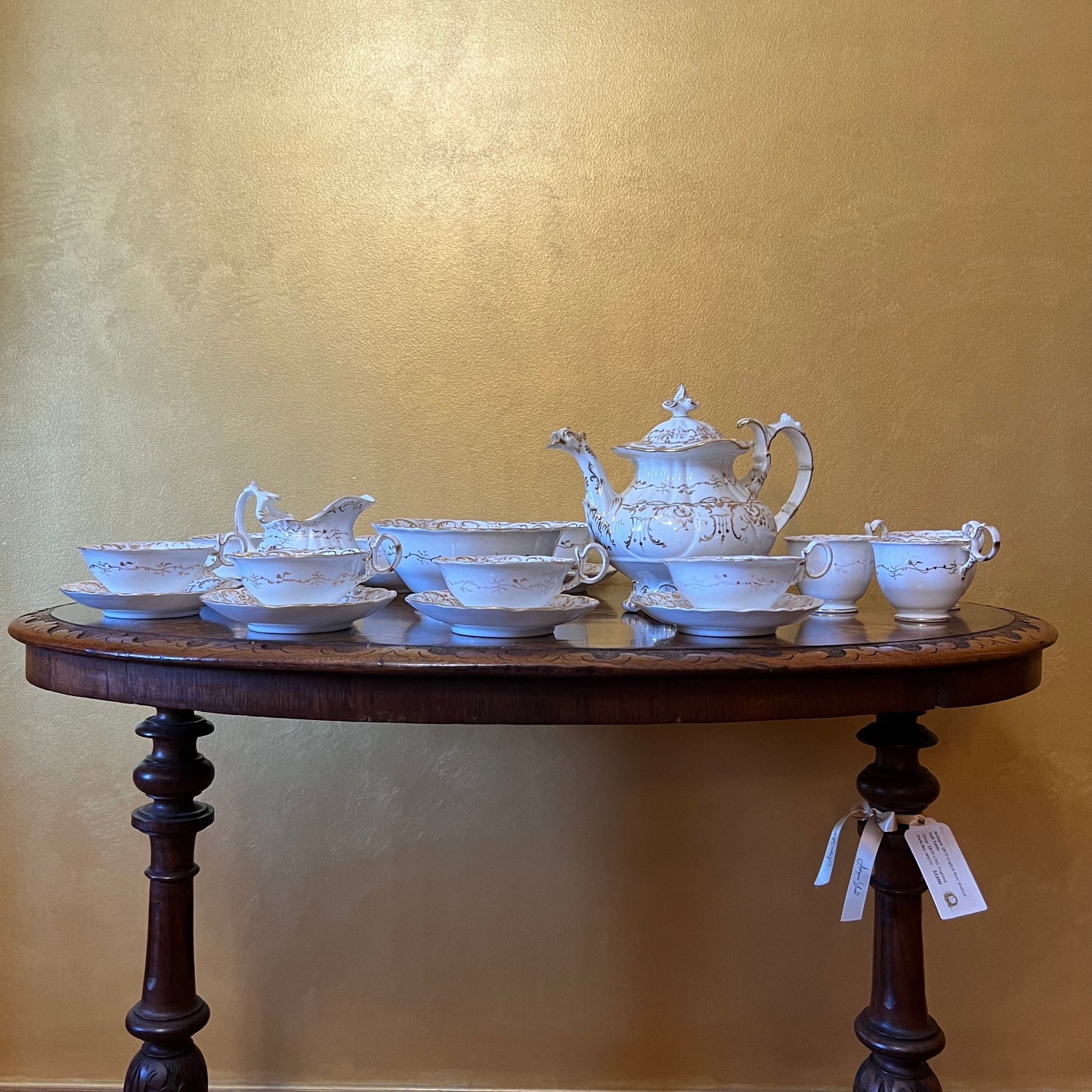 Antique Victorian Gold Gilt 22 Piece Tea Set