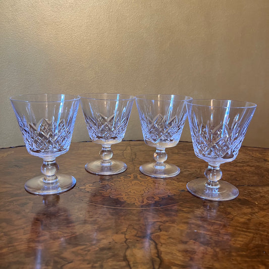Vintage Stuart Crystal Water Goblets Set Of Four