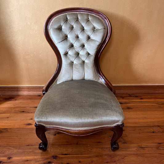 Antique Cedar Green Velvet Grandmother Chair