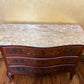 Antique French Louis XVth Three Drawer with Floral Marquetry Detail with Marble Top
